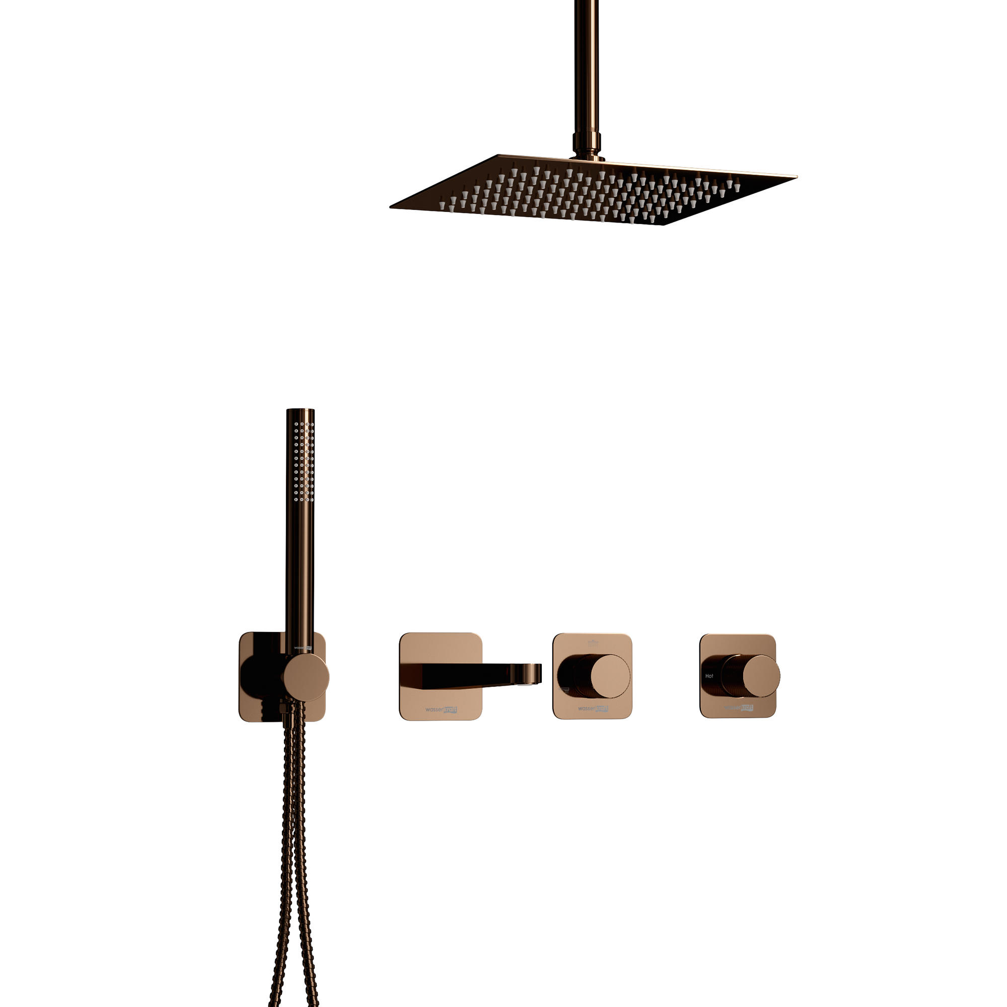 Встраиваемый комплект для ванны с верхней душевой насадкой и лейкойA8851.310.337.329.290.292.291.311