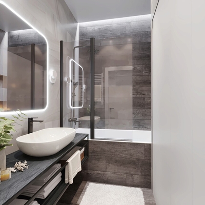 Раздельный санузел в едином стиле