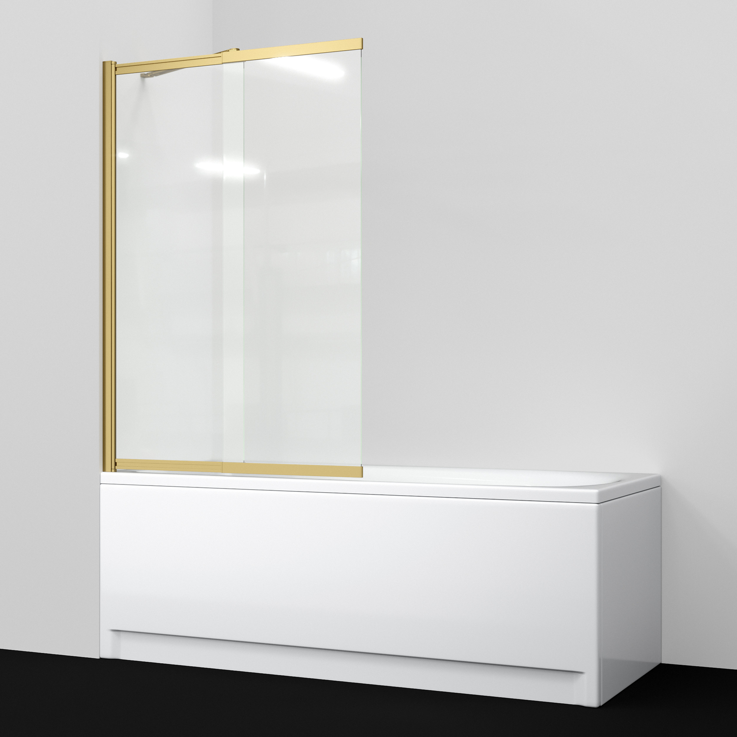 Стеклянная шторка на ванну с фиксатором Schunter 82S02-100F